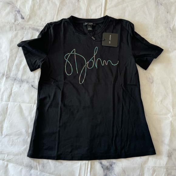 LAST PRICE🍒🤍Rhinestone Logo T-Shirt
ST. JOHN COLLECTION - Picture 12 of 16